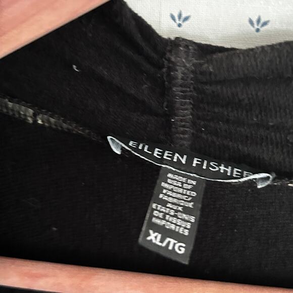 Eileen Fisher Tencel Jersey Long Line Cardigan XL Black Sweater Stretch Capsule - Picture 4 of 5